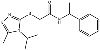 2-[(5-methyl-4-propan-2-yl-1,2,4-triazol-3-yl)sulfanyl]-N-(1-phenylethyl)acetamide Structure