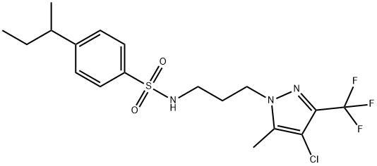 4-butan-2-yl-N-[3-[4-chloro-5-methyl-3-(trifluoromethyl)pyrazol-1-yl]propyl]benzenesulfonamide 구조식 이미지