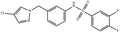 N-[3-[(4-chloropyrazol-1-yl)methyl]phenyl]-3,4-difluorobenzenesulfonamide Structure