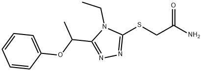 2-[[4-ethyl-5-(1-phenoxyethyl)-1,2,4-triazol-3-yl]sulfanyl]acetamide Structure