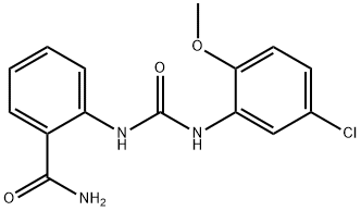 2-[(5-chloro-2-methoxyphenyl)carbamoylamino]benzamide 구조식 이미지