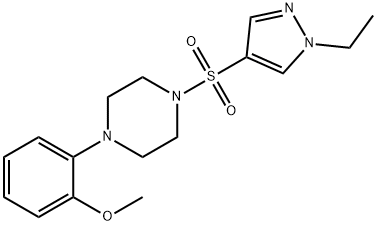 1-(1-ethylpyrazol-4-yl)sulfonyl-4-(2-methoxyphenyl)piperazine 구조식 이미지