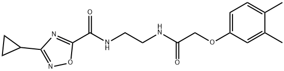 3-cyclopropyl-N-[2-[[2-(3,4-dimethylphenoxy)acetyl]amino]ethyl]-1,2,4-oxadiazole-5-carboxamide 구조식 이미지