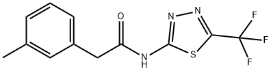 2-(3-methylphenyl)-N-[5-(trifluoromethyl)-1,3,4-thiadiazol-2-yl]acetamide 구조식 이미지