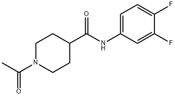 1-acetyl-N-(3,4-difluorophenyl)piperidine-4-carboxamide 구조식 이미지