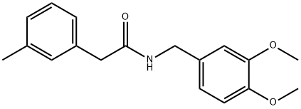 N-[(3,4-dimethoxyphenyl)methyl]-2-(3-methylphenyl)acetamide 구조식 이미지