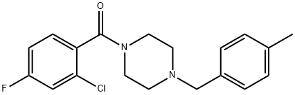 (2-chloro-4-fluorophenyl)-[4-[(4-methylphenyl)methyl]piperazin-1-yl]methanone 구조식 이미지