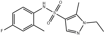 1-ethyl-N-(4-fluoro-2-methylphenyl)-5-methylpyrazole-4-sulfonamide 구조식 이미지