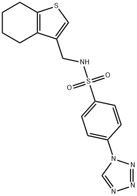 N-(4,5,6,7-tetrahydro-1-benzothiophen-3-ylmethyl)-4-(tetrazol-1-yl)benzenesulfonamide Structure