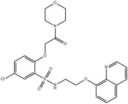 5-chloro-2-(2-morpholin-4-yl-2-oxoethoxy)-N-(2-quinolin-8-yloxyethyl)benzenesulfonamide 구조식 이미지