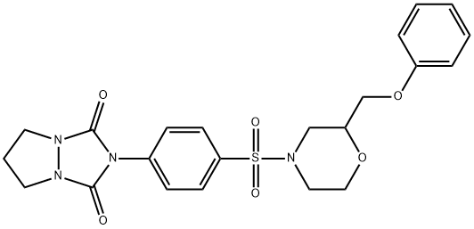 2-[4-[2-(phenoxymethyl)morpholin-4-yl]sulfonylphenyl]-6,7-dihydro-5H-pyrazolo[1,2-a][1,2,4]triazole-1,3-dione 구조식 이미지