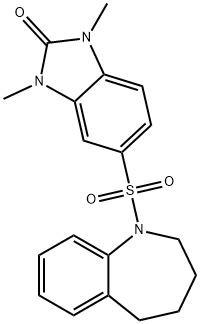 1,3-dimethyl-5-(2,3,4,5-tetrahydro-1-benzazepin-1-ylsulfonyl)benzimidazol-2-one 구조식 이미지