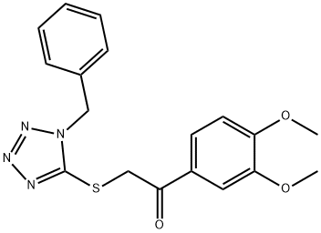 2-(1-benzyltetrazol-5-yl)sulfanyl-1-(3,4-dimethoxyphenyl)ethanone 구조식 이미지