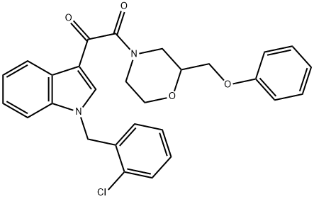 1-[1-[(2-chlorophenyl)methyl]indol-3-yl]-2-[2-(phenoxymethyl)morpholin-4-yl]ethane-1,2-dione Structure