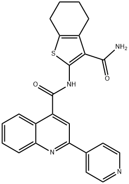 N-(3-carbamoyl-4,5,6,7-tetrahydro-1-benzothiophen-2-yl)-2-pyridin-4-ylquinoline-4-carboxamide Structure