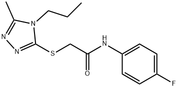 N-(4-fluorophenyl)-2-[(5-methyl-4-propyl-1,2,4-triazol-3-yl)sulfanyl]acetamide 구조식 이미지