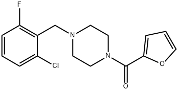 [4-[(2-chloro-6-fluorophenyl)methyl]piperazin-1-yl]-(furan-2-yl)methanone 구조식 이미지