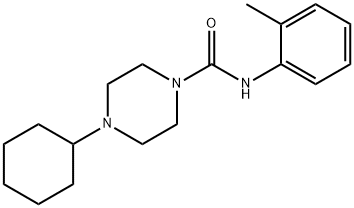 4-cyclohexyl-N-(2-methylphenyl)piperazine-1-carboxamide 구조식 이미지