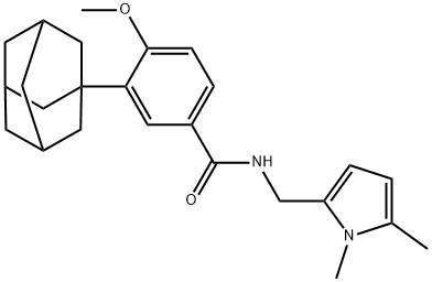 3-(1-adamantyl)-N-[(1,5-dimethylpyrrol-2-yl)methyl]-4-methoxybenzamide 구조식 이미지