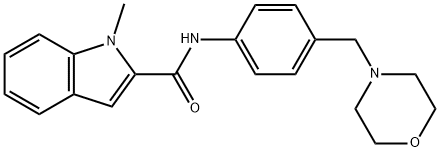 1-methyl-N-[4-(morpholin-4-ylmethyl)phenyl]indole-2-carboxamide 구조식 이미지