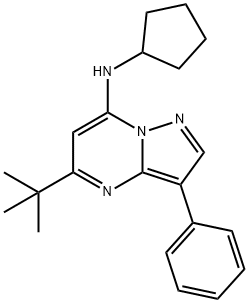 5-tert-butyl-N-cyclopentyl-3-phenylpyrazolo[1,5-a]pyrimidin-7-amine Structure