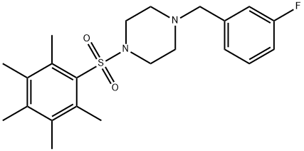 1-[(3-fluorophenyl)methyl]-4-(2,3,4,5,6-pentamethylphenyl)sulfonylpiperazine Structure