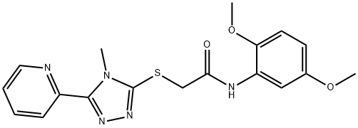 N-(2,5-dimethoxyphenyl)-2-[(4-methyl-5-pyridin-2-yl-1,2,4-triazol-3-yl)sulfanyl]acetamide Structure