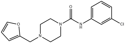 N-(3-chlorophenyl)-4-(furan-2-ylmethyl)piperazine-1-carboxamide 구조식 이미지