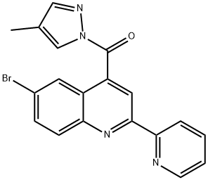 (6-bromo-2-pyridin-2-ylquinolin-4-yl)-(4-methylpyrazol-1-yl)methanone 구조식 이미지