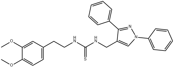 1-[2-(3,4-dimethoxyphenyl)ethyl]-3-[(1,3-diphenylpyrazol-4-yl)methyl]thiourea 구조식 이미지