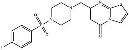 7-[[4-(4-fluorophenyl)sulfonylpiperazin-1-yl]methyl]-[1,3]thiazolo[3,2-a]pyrimidin-5-one 구조식 이미지