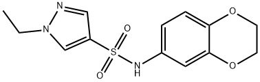 N-(2,3-dihydro-1,4-benzodioxin-6-yl)-1-ethylpyrazole-4-sulfonamide 구조식 이미지