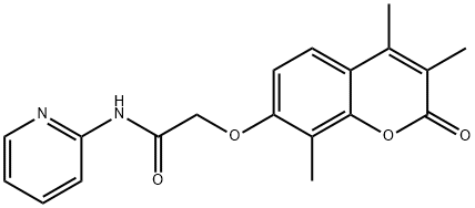 N-pyridin-2-yl-2-(3,4,8-trimethyl-2-oxochromen-7-yl)oxyacetamide 구조식 이미지