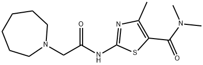 2-[[2-(azepan-1-yl)acetyl]amino]-N,N,4-trimethyl-1,3-thiazole-5-carboxamide 구조식 이미지