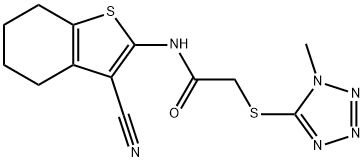 N-(3-cyano-4,5,6,7-tetrahydro-1-benzothiophen-2-yl)-2-(1-methyltetrazol-5-yl)sulfanylacetamide 구조식 이미지