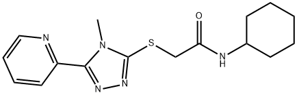 N-cyclohexyl-2-[(4-methyl-5-pyridin-2-yl-1,2,4-triazol-3-yl)sulfanyl]acetamide 구조식 이미지