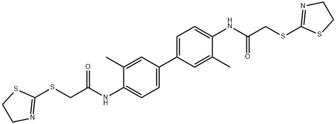 2-(4,5-dihydro-1,3-thiazol-2-ylsulfanyl)-N-[4-[4-[[2-(4,5-dihydro-1,3-thiazol-2-ylsulfanyl)acetyl]amino]-3-methylphenyl]-2-methylphenyl]acetamide 구조식 이미지