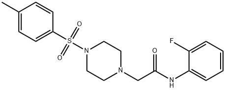 N-(2-fluorophenyl)-2-[4-(4-methylphenyl)sulfonylpiperazin-1-yl]acetamide 구조식 이미지