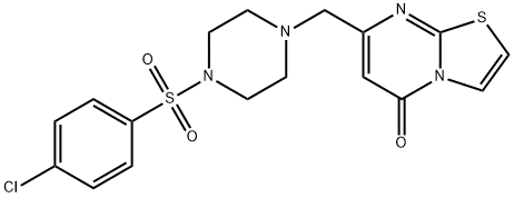 7-[[4-(4-chlorophenyl)sulfonylpiperazin-1-yl]methyl]-[1,3]thiazolo[3,2-a]pyrimidin-5-one Structure