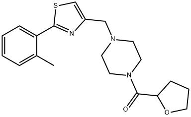 [4-[[2-(2-methylphenyl)-1,3-thiazol-4-yl]methyl]piperazin-1-yl]-(oxolan-2-yl)methanone 구조식 이미지