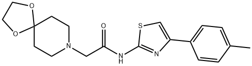2-(1,4-dioxa-8-azaspiro[4.5]decan-8-yl)-N-[4-(4-methylphenyl)-1,3-thiazol-2-yl]acetamide 구조식 이미지