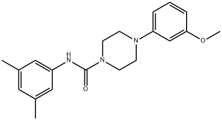 N-(3,5-dimethylphenyl)-4-(3-methoxyphenyl)piperazine-1-carboxamide 구조식 이미지