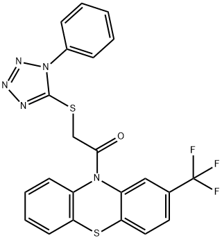 2-(1-phenyltetrazol-5-yl)sulfanyl-1-[2-(trifluoromethyl)phenothiazin-10-yl]ethanone Structure