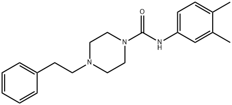 N-(3,4-dimethylphenyl)-4-(2-phenylethyl)piperazine-1-carboxamide 구조식 이미지