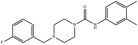 N-(3,4-dimethylphenyl)-4-[(3-fluorophenyl)methyl]piperazine-1-carboxamide 구조식 이미지