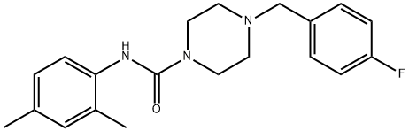 N-(2,4-dimethylphenyl)-4-[(4-fluorophenyl)methyl]piperazine-1-carboxamide 구조식 이미지