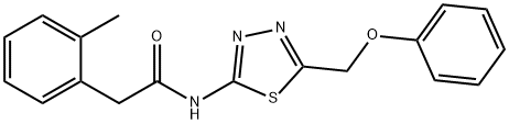 2-(2-methylphenyl)-N-[5-(phenoxymethyl)-1,3,4-thiadiazol-2-yl]acetamide 구조식 이미지