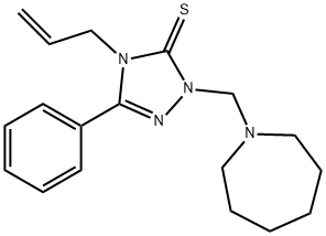 2-(azepan-1-ylmethyl)-5-phenyl-4-prop-2-enyl-1,2,4-triazole-3-thione 구조식 이미지