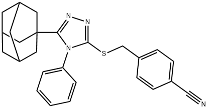 4-[[5-(1-adamantyl)-4-phenyl-1,2,4-triazol-3-yl]sulfanylmethyl]benzonitrile 구조식 이미지