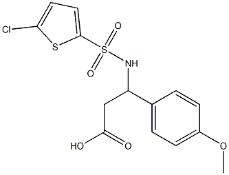 3-[(5-chlorothiophen-2-yl)sulfonylamino]-3-(4-methoxyphenyl)propanoic acid 구조식 이미지